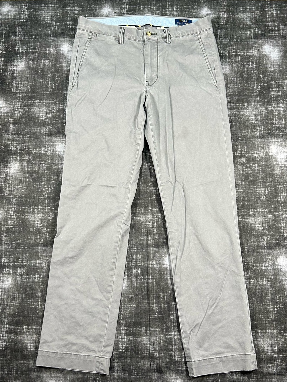 Polo Ralph Lauren Pants Mens 32x29 Gray Stretch Straight Fit Cotton Twill Chino